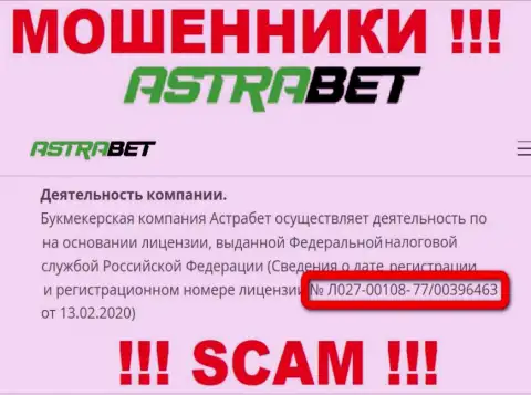 Довольно рискованно доверять организации AstraBet Ru, хоть на сайте и находится ее номер лицензии