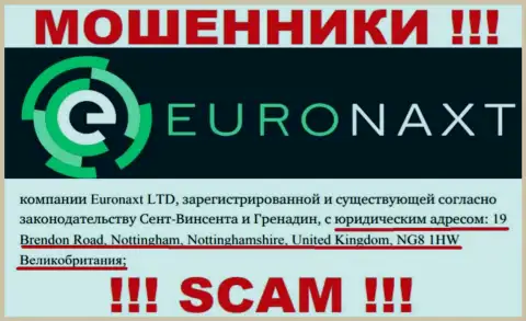 Юридический адрес регистрации организации EuroNaxt Com у нее на информационном ресурсе фиктивный - это СТОПУДОВО РАЗВОДИЛЫ !!!