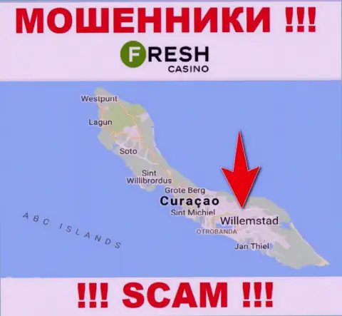Curaçao - вот здесь, в оффшорной зоне, пустили корни internet мошенники Fresh Casino