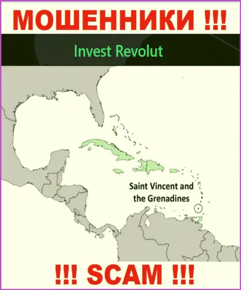 Invest Revolut зарегистрированы на территории - St. Vincent and the Grenadines, остерегайтесь совместного сотрудничества с ними