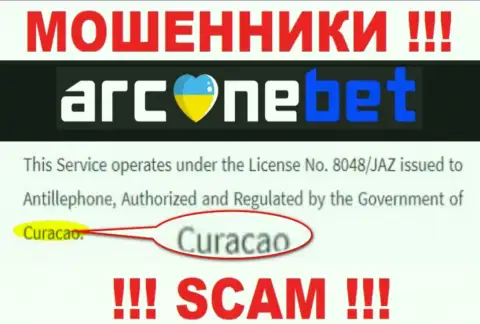 Аркан Бет - это internet-кидалы, их место регистрации на территории Curaçao