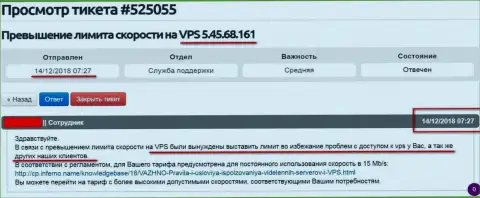 Веб-хостер рассказал, что VPS -сервера, где хостился портал ffin.xyz лимитирован в скорости