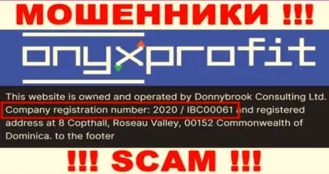 Рег. номер, который присвоен конторе OnyxProfit - 2020 / IBC00061