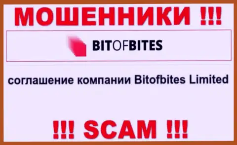 Юридическим лицом, владеющим интернет-мошенниками Bit Of Bites, является Bitofbites Limited