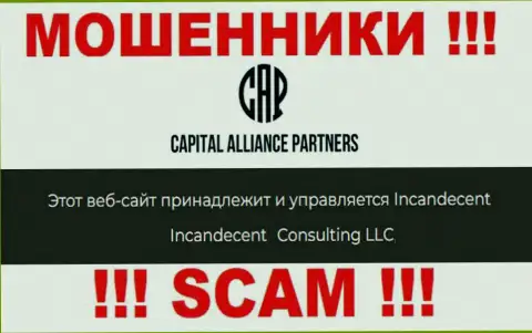 Юридическим лицом, владеющим мошенниками Capital Alliance Partners, является Consulting LLC