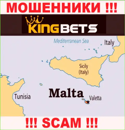 Кинг Бетс - это мошенники, имеют офшорную регистрацию на территории Malta