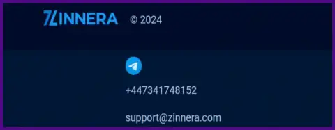 Телефон и Е-мейл для установления контакта с технической поддержкой криптовалютной организации Зиннера Ком