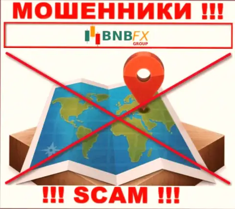 На веб-портале BNB-FX Com отсутствует информация касательно юрисдикции указанной организации