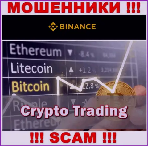 Род деятельности internet-мошенников Бинансе - это Crypto trading, но знайте это надувательство !!!