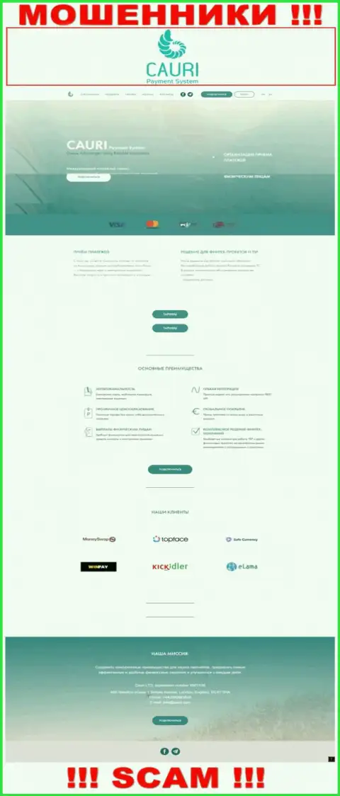 Каури Ком - это официальный web-портал мошеннической организации Каури Ком