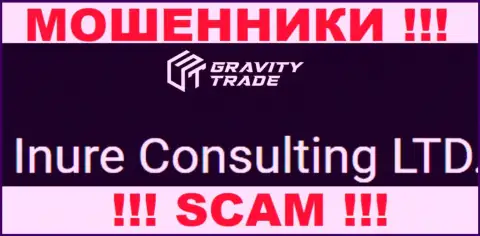 Юридическим лицом, владеющим интернет-ворами Gravity-Trade Com, является Inure Consulting LTD
