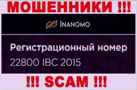 Регистрационный номер компании Инаномо: 22800 IBC 2015
