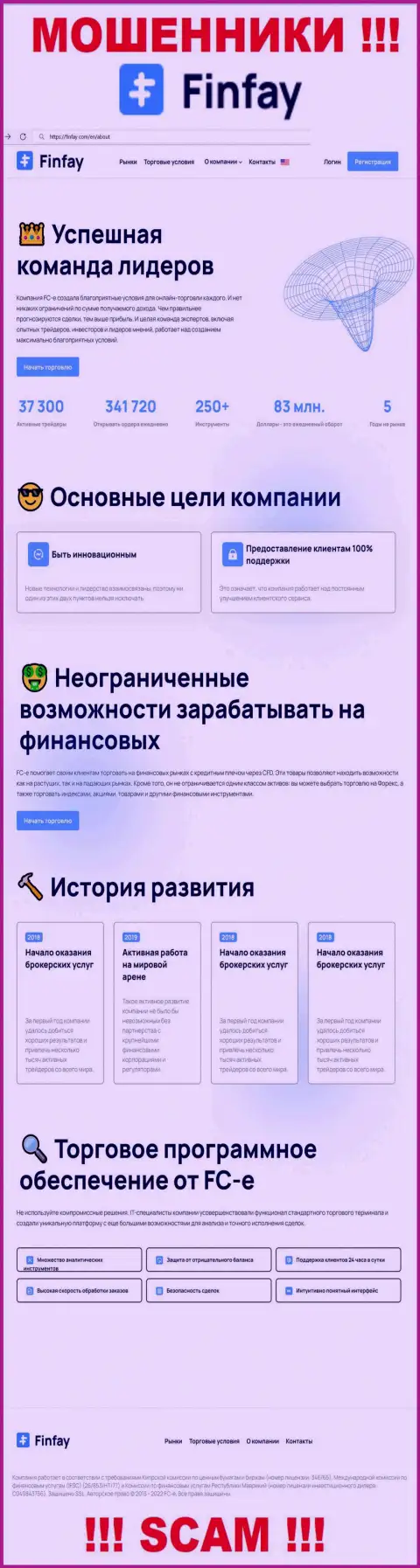 Главная страница официального интернет-ресурса мошенников ФинФай