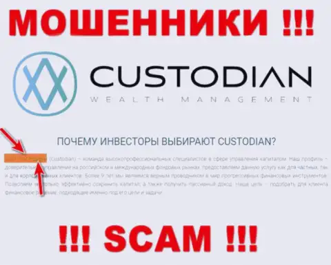 Юр лицом, владеющим интернет-мошенниками ООО Кастодиан, является ООО Кастодиан