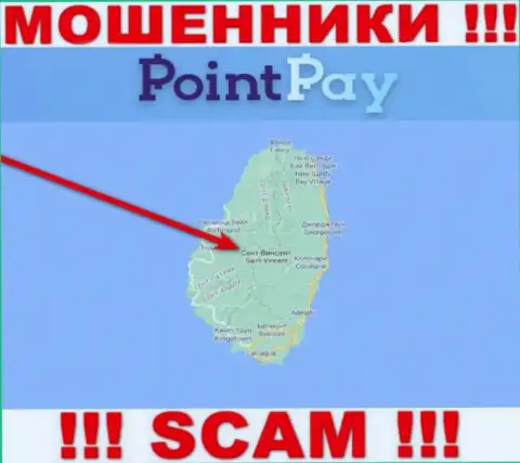 Противоправно действующая организация Point Pay LLC зарегистрирована на территории - St. Vincent & the Grenadines