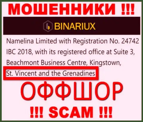 Бинариакс - МОШЕННИКИ, которые официально зарегистрированы на территории - Saint Vincent and the Grenadines